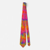 Psychedelic Funky Hippie Boho Neon Rainbow Fraktal Krawatte (Vorderseite)