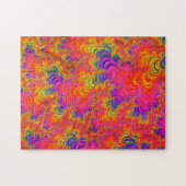 Psychedelic Funky Hippie Boho Neon Rainbow Fraktal Puzzle (Horizontal)