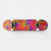 Psychedelic Funky Hippie Boho Neon Rainbow Fraktal Skateboard (Horizontal)