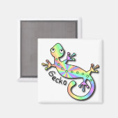Psychedelic Gecko Magnet (Vorderseite/Rückseite)