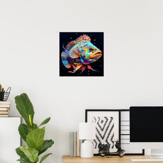 Psychedelic Giant Grouper Poster (Heimbüro)