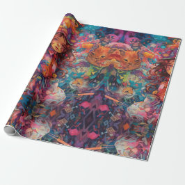 Psychedelic Girl Alice im Wunderland Theme Geschenkpapier