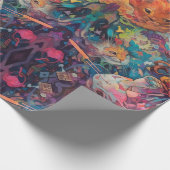 Psychedelic Girl Alice im Wunderland Theme Geschenkpapier (Ecke)