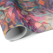 Psychedelic Girl Alice im Wunderland Theme Geschenkpapier (Rolleneckpunkt)