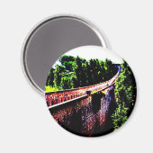 Psychedelic Girona Bridge, Spanien Magnet (Vorderseite/Rückseite)