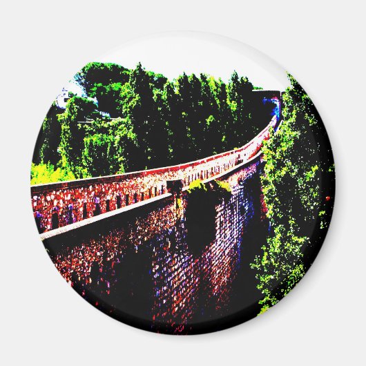 Psychedelic Girona Bridge, Spanien Magnet (Vorne)