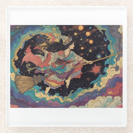 Psychedelic glass coaster glasuntersetzer (Vorderseite)