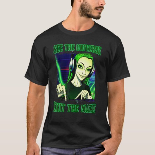 Psychedelic Goa Om Psy Trance Dunkelpsy Rave T-Shirt (Vorderseite)