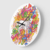 Psychedelic Goat Große Wanduhr (Winkel)