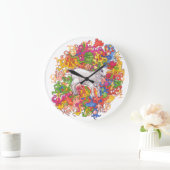 Psychedelic Goat Große Wanduhr (Zuhause)