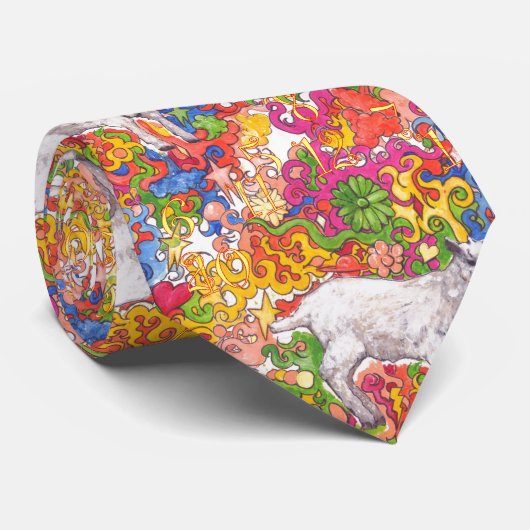 Psychedelic Goat Krawatte (Gerollt)