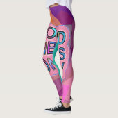 Psychedelic "Good Vibes Only" Text Graphic Leggings (Links)