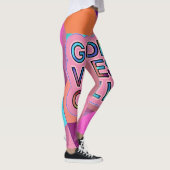 Psychedelic "Good Vibes Only" Text Graphic Leggings (Rechts)