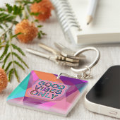 Psychedelic "Good Vibes Only" Text Graphic Schlüsselanhänger (Vorderseite rechts)