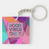 Psychedelic "Good Vibes Only" Text Graphic Schlüsselanhänger (Rückseite)