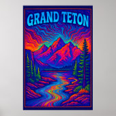 Psychedelic Grand Teton Poster (Vorne)