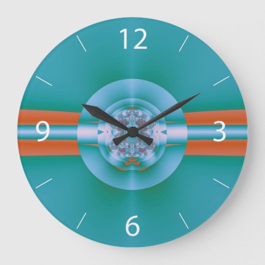 Psychedelic Green Große Wanduhr (Vorderseite)