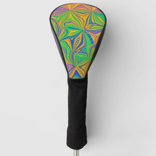 Psychedelic Green Mix Abstrakt Colorful Golf Headcover (Vorderseite)