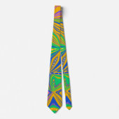 Psychedelic Green Mix Abstrakt Colorful Krawatte (Vorderseite)