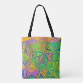 Psychedelic Green Mix Abstrakt Colorful Tasche (Rückseite)