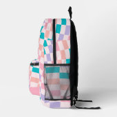 Psychedelic Groovy Checkerboard Bedruckter Rucksack (Rechts)