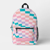 Psychedelic Groovy Checkerboard Bedruckter Rucksack (Vorderseite)