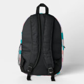 Psychedelic Groovy Checkerboard Bedruckter Rucksack (Rückseite)