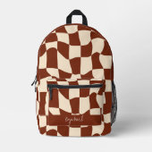 Psychedelic Groovy Checkerboard Bedruckter Rucksack (Vorderseite)