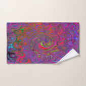 Psychedelic Groovy Magenta Retro Liquid Swirl Badhandtuch Set (Handtuch)
