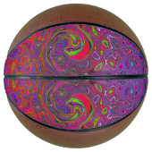 Psychedelic Groovy Magenta Retro Liquid Swirl Basketball (Vorderseite)