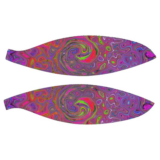 Psychedelic Groovy Magenta Retro Liquid Swirl Basketball (Panele)