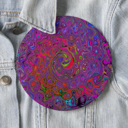 Psychedelic Groovy Magenta Retro Liquid Swirl Button (Beispiel)