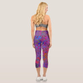 Psychedelic Groovy Magenta Retro Liquid Swirl Capri Leggings (Rückseite)