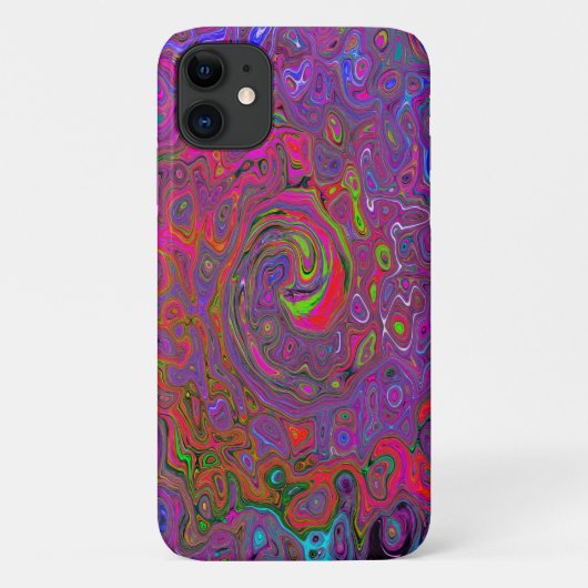 Psychedelic Groovy Magenta Retro Liquid Swirl Case-Mate iPhone Hülle (Rückseite)