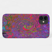 Psychedelic Groovy Magenta Retro Liquid Swirl Case-Mate iPhone Hülle (Rückseite (Horizontal))