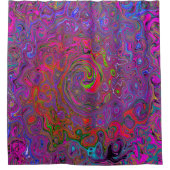 Psychedelic Groovy Magenta Retro Liquid Swirl Duschvorhang (Vorderseite)