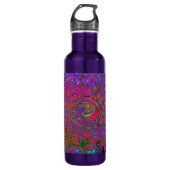 Psychedelic Groovy Magenta Retro Liquid Swirl Edelstahlflasche (Vorderseite)