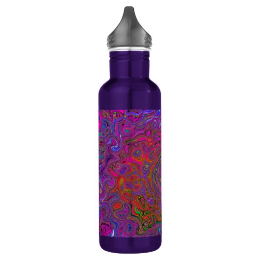 Psychedelic Groovy Magenta Retro Liquid Swirl Edelstahlflasche (Links)