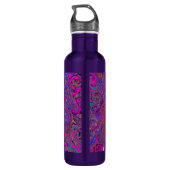 Psychedelic Groovy Magenta Retro Liquid Swirl Edelstahlflasche (Rückseite)