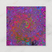 Psychedelic Groovy Magenta Retro Liquid Swirl Empfehlungskarte (Vorderseite)