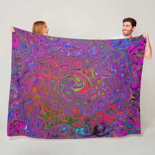 Psychedelic Groovy Magenta Retro Liquid Swirl Fleecedecke (Beispiel)
