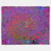 Psychedelic Groovy Magenta Retro Liquid Swirl Fleecedecke (Vorderseite (Horizontal))