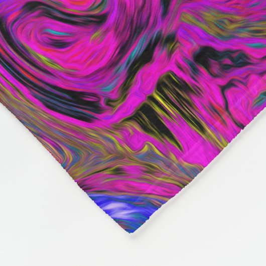 Psychedelic Groovy Magenta Retro Liquid Swirl Fleecedecke (Ecke)
