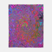 Psychedelic Groovy Magenta Retro Liquid Swirl Fleecedecke (Vorderseite)