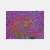 Psychedelic Groovy Magenta Retro Liquid Swirl Fleecedecke (Vorderseite (Horizontal))