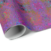 Psychedelic Groovy Magenta Retro Liquid Swirl Geschenkpapier (Rolleneckpunkt)