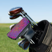 Psychedelic Groovy Magenta Retro Liquid Swirl Golf Headcover (In Situ)