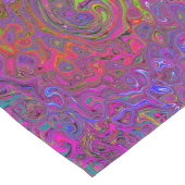 Psychedelic Groovy Magenta Retro Liquid Swirl Großer Tischläufer (Ecke)