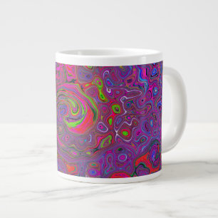 Psychedelic Groovy Magenta Retro Liquid Swirl Jumbo-Tasse