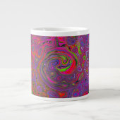 Psychedelic Groovy Magenta Retro Liquid Swirl Jumbo-Tasse (Vorderseite)